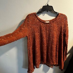 Audrey rusty orange floral long sleeve